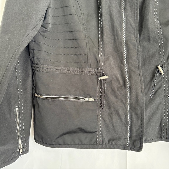 Vintage 90s Chico’s Women's Black Full Zipper Jacket with Mock High Neck sz M - Picture 5 of 12